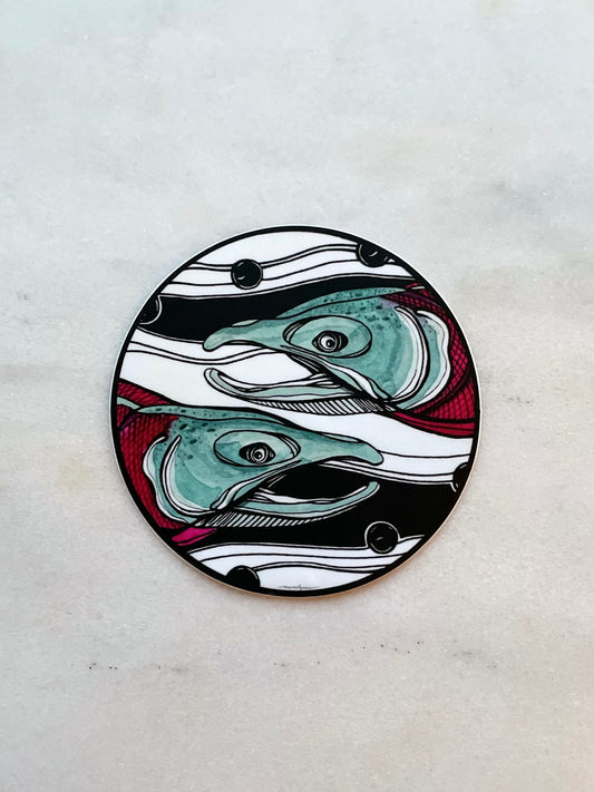 The Travelers Salmon Vinyl Sticker