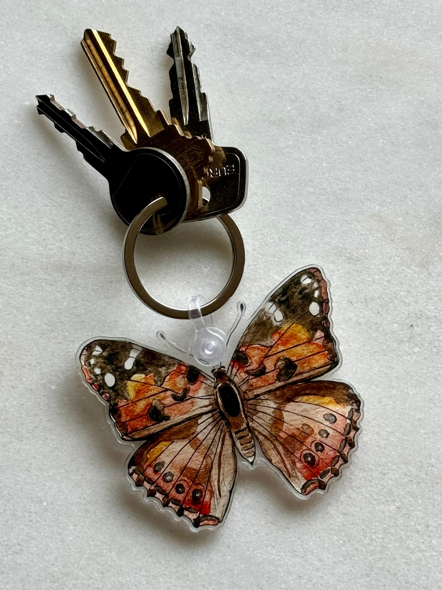 Painted Lady Butterfly Keychain