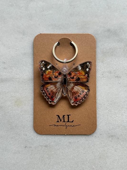 Painted Lady Butterfly Keychain