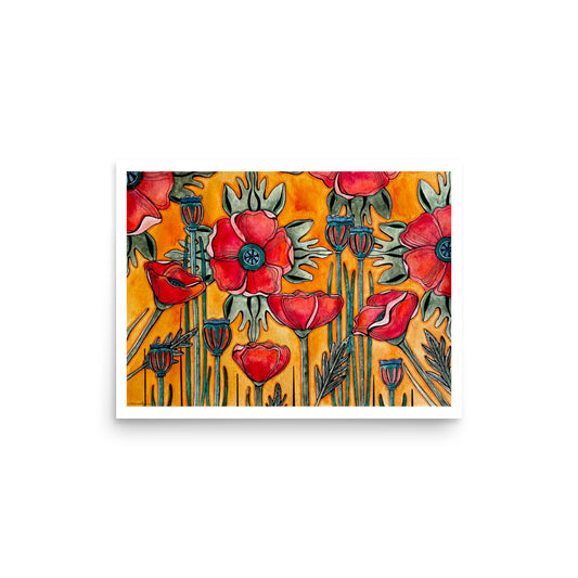 Rouge Poppies Print